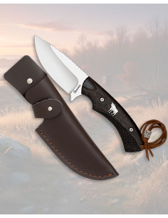 Cuchillo de caza Albainox madera Wengue chapita Toro, con...