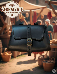 Bolso cintura medieval para recreación histórica, negro