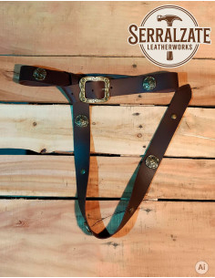 Nordisk Explorerskæde med udskåret spænde, brun