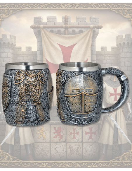 Taza en resina modelo Casco Templario...