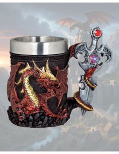 Taza XXL en resina modelo Dragón mango Espada