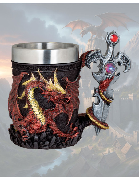 XXL-Tasse aus Harz, Modell Drache mit...