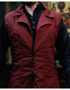 Medieval vest i bomuld, model Hemlock, burgunder 2