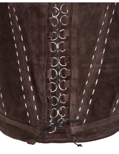 Middeleeuws corset van suède model...