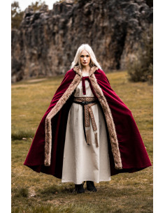 Vikingcape Model Fjell met Synthetische Bont, Rood