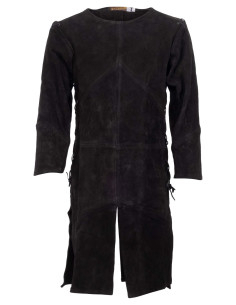 Middeleeuwse tuniek van suede model Arwin, zwart 2