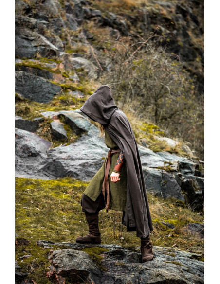 Capa medieval marrón oscuro con...