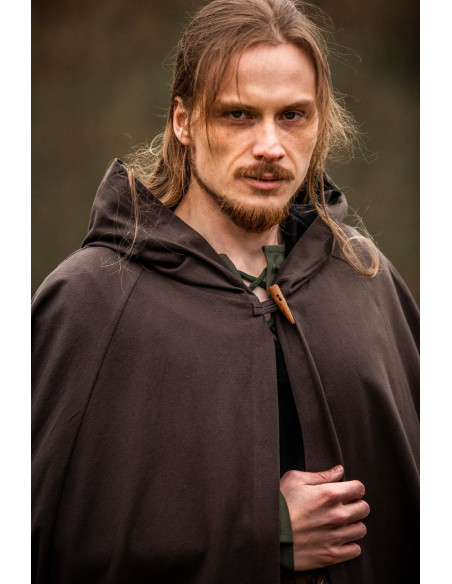 Capa medieval marrón oscuro con...