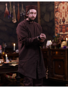 Middelalder tunika i bomuld model Oberón, brun