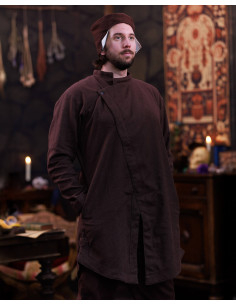 Túnica medieaval en algodón modelo Oberón, color marrón 2