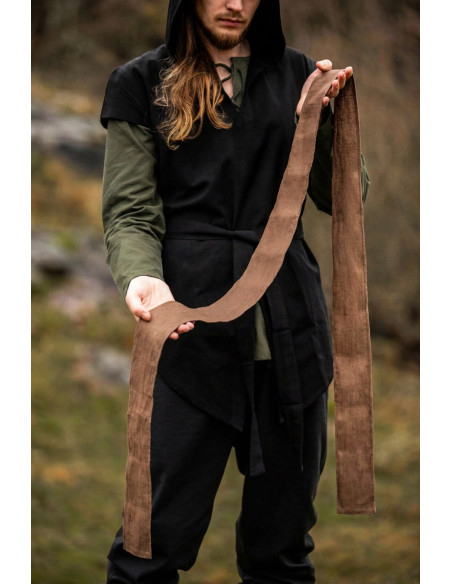 Unisex riem model Torben, bruin linnen