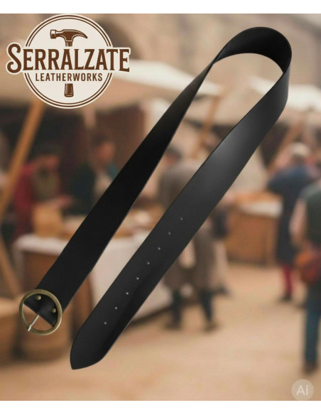 Cinturón medieval con hebilla...