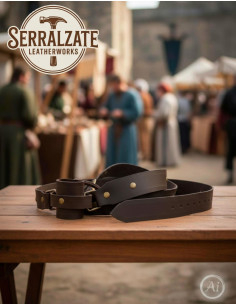 Cinturón medieval con tahalí para espada, marrón 2