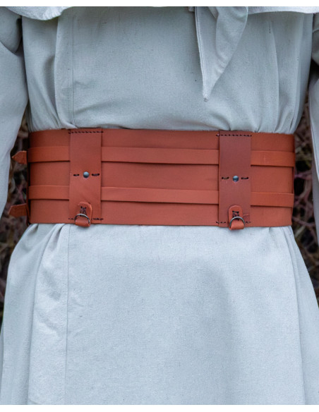 Cinturón medieval doble en cuero...