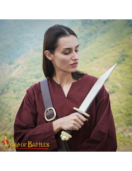 Viking Seax Mes met leren hoes