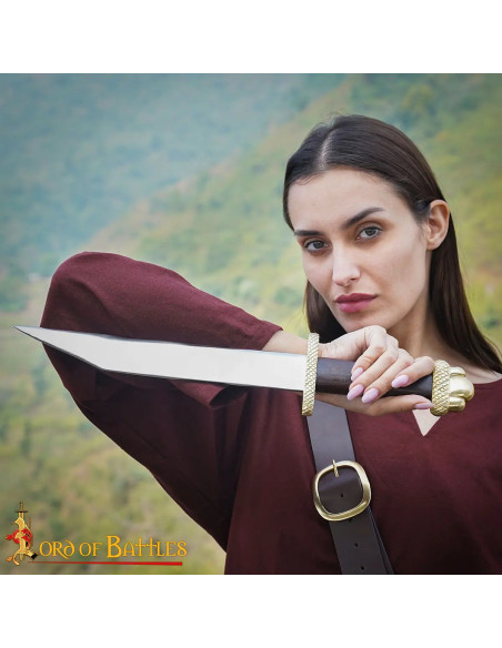Viking Seax Mes met leren hoes