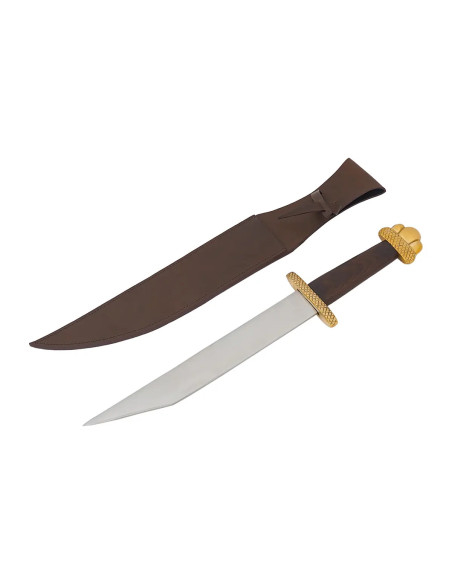 Cuchillo Vikingo Seax con funda de cuero