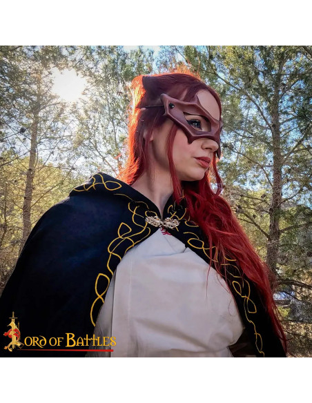 Bruine leren masker voor LARP