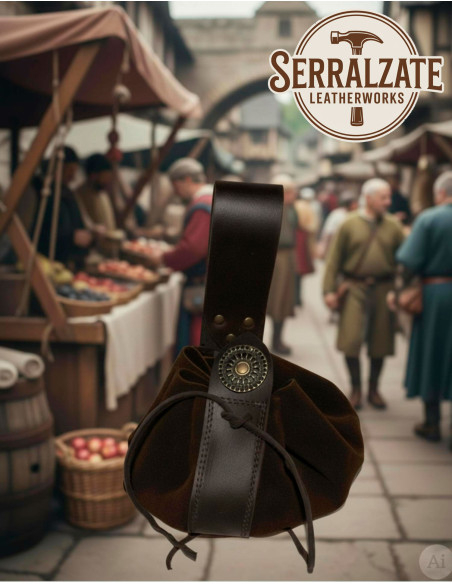 Mittelalterliches Leder-Geldbeutel...