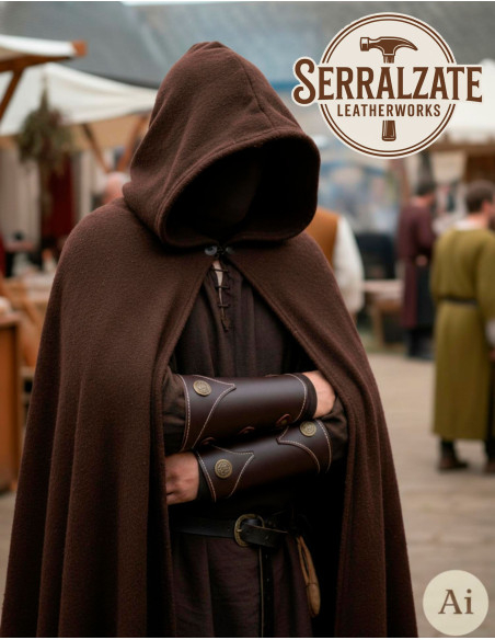 Brazaletes recreación histórica cuero...