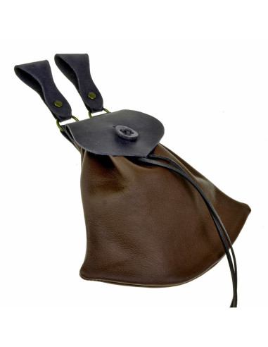 Zachte leren middeleeuwse zak voor historische riem