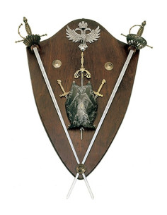 Panoplia medieval águilas y espadas (102x70 cm.)