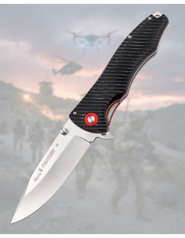 Navaja Muela Panzer hoja D2 alta dureza, cachas micarta