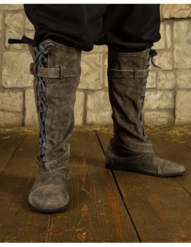 Middeleeuwse laarzen met veters model Taras, olijfgroen