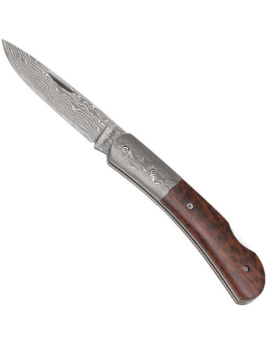 Premium kniv i Damaske stål med slange-træ skaft