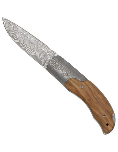 Zakmes Premium Damascus, olijf, inclusief doos