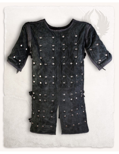 Brigantina medieval modelo Joshua, cuero negro