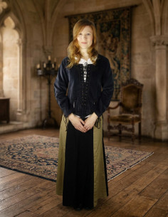 Mittelalterliches, mit Samt geschnürtes Mieder