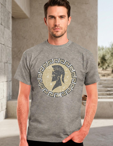Graues Spartan-T-Shirt, kurze Ärmel