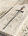 Espada templaria damasquinada