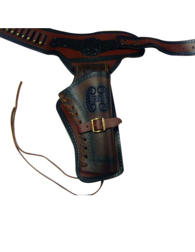 Leren holster voor 1 revolver (rechtshandig)