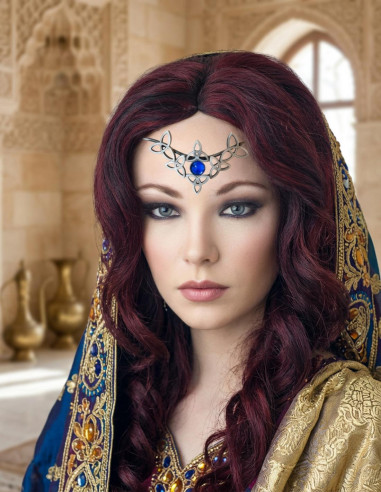 Colgante medieval perla cristal azul