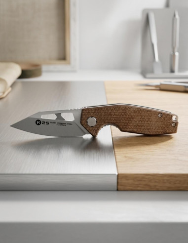 Nvaja táctica K25 mango Mikarta color caramelo