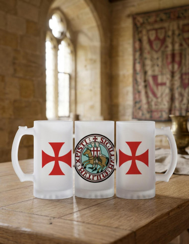 Ølkrus Tempelridderne, gennemsigtigt glas