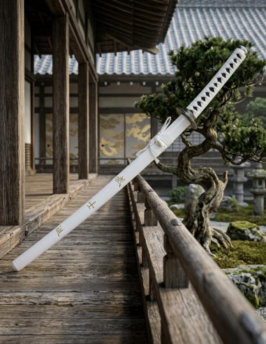 Weißes Wakizashi Der Letzte Samurai, 77 cm.