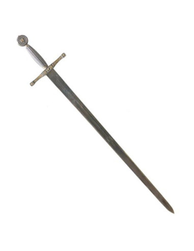 Espada Excalibur, plata-oro