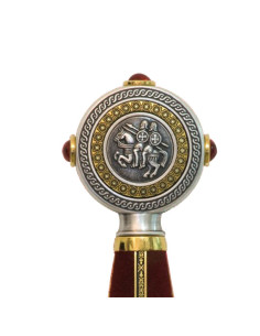 Espada templaria damasquinada