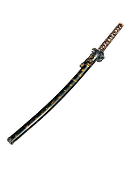 Katana dragón vaina negro-oro