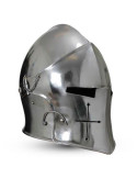 Barbuta medieval con visor