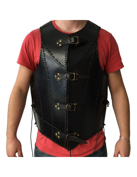 Mittelalterliche schwarze Lederrüstung