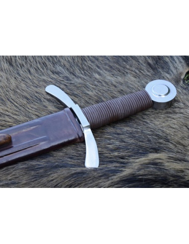 Kreuzritterschwert mit Scheide, funktionsfähig