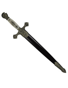 Mittelalterlicher Dolch mit Scheide (35 cm.)