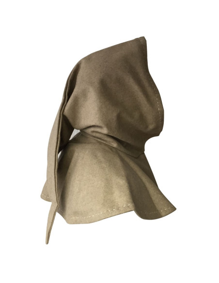 Mittelalterliche Kapuze Beige WOLLE