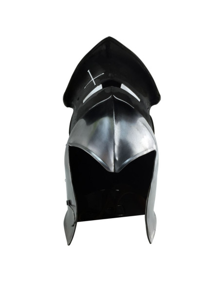 Barbuta medieval con visor