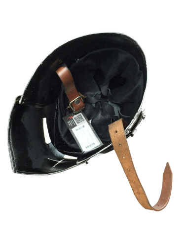 Barbuta medieval con visor