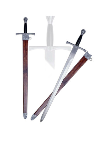 Middelalderlig sværd en hånd med skede